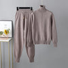 Turtleneck Solid Color Sweater Two-Piece Set