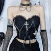 Dark Gothic Cross Chain Bandeau Sling Vest for Women