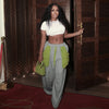 High Waist Color Contrast Patchwork Wide Leg Pants