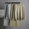 Trendy Knitted Semi-High Collar Sweater Two-Piece Set