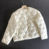 White Duck Down Diamond Lattice V-Neck Jacket