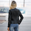 Slim Stand Collar Leather Motorcycle Jacket