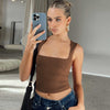 Slim Fit Square Collar Bottoming Vest Top for Women