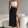 French Dot Midi Split Skirt