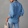 Casual Single-Breasted Long Sleeve Denim Shirt