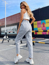 Fashionable High Waist Plaid Straight Pants for Women