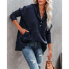 V-Neck Batwing Sleeve Patchwork Sweatshirt