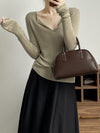 French V Neck Open Sweater Spring Inner Wear