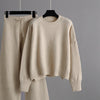 Women’s Casual Knit Sweater and Wide-Leg Pants Two-Piece Set