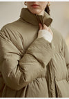 Zipper Half Turtleneck Down Jacket with Pockets