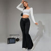 Elegant High Waist Drooping Slim Wide Leg Pants