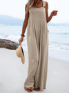 Ethnic Solid Color Wide Leg Jumpsuit