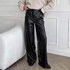 Vintage-Lederhose mit Fleecefutter und hoher Taille