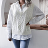 V-Neck Twist Loose Knitted Vest Sweater