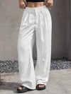 Casual High Waist Stitching Straight Leg Work Pants