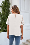 Elegant Round Neck Lace Chiffon Blouse for Women