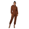 Slim Fit Hooded Long Sleeve Casual Jumpsuit