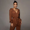 Slim Fit Hooded Long Sleeve Casual Jumpsuit