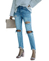 Ripped Slimming Cropped Jeans for Women