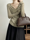 French V Neck Open Sweater Spring Inner Wear