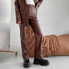 Faux Leather Casual Motorcycle Pants