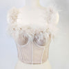 Super Fairy Ostrich Fur Boning Corset Tube Top