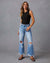 Tassel Water Washed Wide Leg Jeans for Women