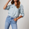 Casual Single-Breasted Long Sleeve Denim Shirt