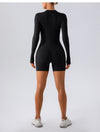 Long Sleeve Zipper Dance Training Sports Jumpsuit