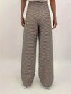 High Waist Plaid Printed Wide Leg Pants