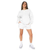 Solid Cotton Pullover Sweater Shorts Set