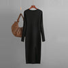 Slim Fit Knitted Long Sleeve Midi Dress