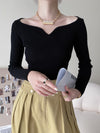 Petal Collar Slim Fit Short Sweater