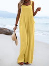 Ethnic Solid Color Wide Leg Jumpsuit