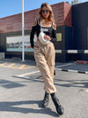 Solid Color High Waist Denim Overalls for Women