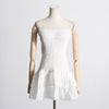 Embroidered Ruffled Tube Top Short Dress for Women