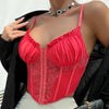 Elegant Lace Pleated Boning Corset Vest for Summer