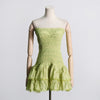 Embroidered Ruffled Tube Top Short Dress for Women