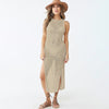 Knitted Hollow Out Split Beach Cover-Up Dress