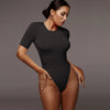 Casual Half-Sleeve Tight Bodysuit for Women