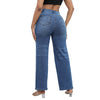 Water Washed Wide Leg Jeans for Women