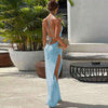 High Slit Double-Sided Knitted Beach Dress