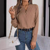 Elegant Stacked V-Neck Long Sleeve Shirt