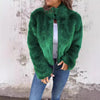 Faux Fur Turtleneck Zipper Casual Coat