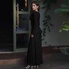 Elegant U-Neck Long Sleeve Maxi Dress