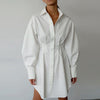 Elegant Slim-Fit French Shirt Dress