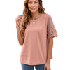 Elegant Round Neck Lace Chiffon Blouse for Women