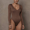 Sexy Modal V-Neck Long Sleeve Bodysuit