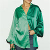 Ensemble chemise et pantalon oversize en satin color block