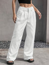 Casual High Waist Stitching Straight Leg Work Pants